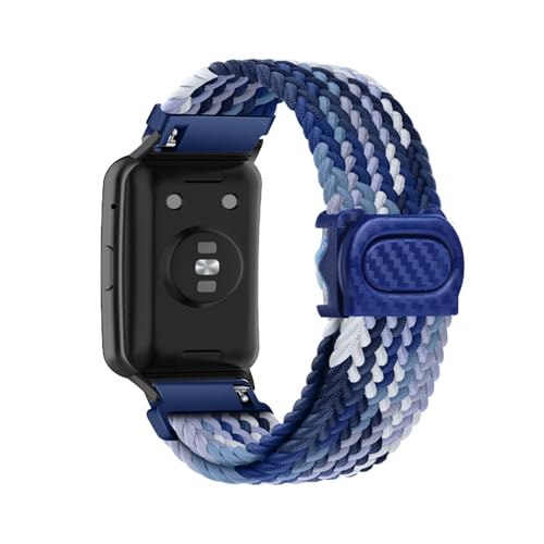 Geflochtenes Armband Kompatibel für Huawei Watch Fit 2 Armbänder für Damen Herren Ersatzarmband Solo Loop für Huawei Watch Fit 2 Armband Nylon Sport Band für Huawei Watch Fit 2 (D,Nylon) von HAZARA