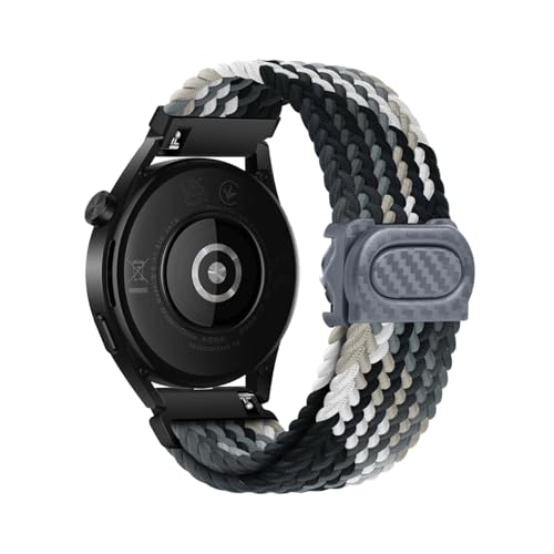 Geflochtenes Armband Kompatibel für Huawei Watch GT 42mm Armbänder für Damen Herren 20MM Ersatzarmband Solo Loop Armband Nylon Sport Elastisches Band für Huawei Watch GT 42mm (M,20MM) von HAZARA