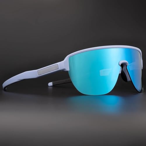 HAZARA MTB Radfahren Gläser UV400 Sport Reiten Laufen Sonnenbrillen for Männer Frau Rennrad Brille Fahrrad Schutz Brillen A (Farbe : Grau) von HAZARA