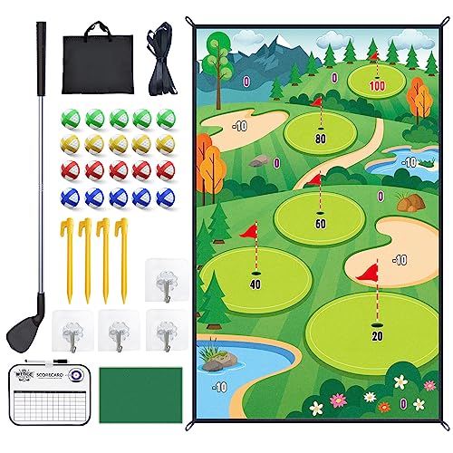 HCBZVV Golf Chipping Game, 180 x 120cm Golf Spielmatte mit Hochwertigem Golfschläger, Golfbegeisterte, Familie, Freunde, Drinnen, Draußen, Garten von HCBZVV