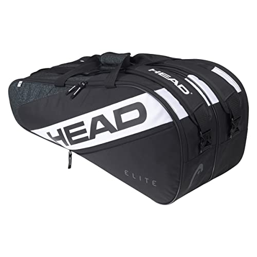 HEAD Unisex – Erwachsene Elite Tennistasche, schwarz/weiß, 9R von HEAD