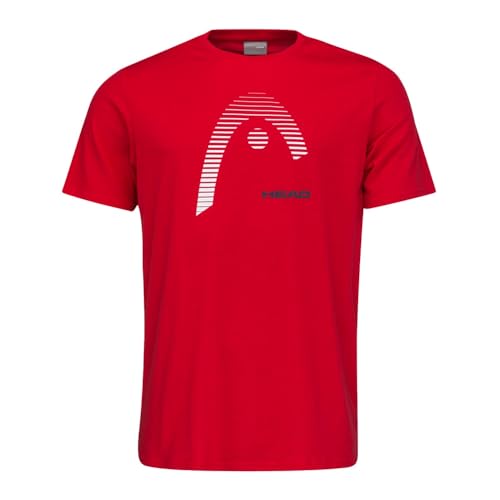 HEAD Herren Club Carl M T-Shirt, Rot, 3XL EU von HEAD