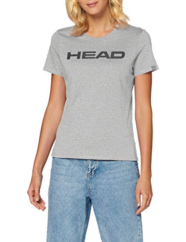 HEAD Damen Club Lucy T-Shirt W, Grey Melange/Black, L von HEAD