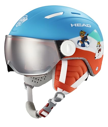 HEAD MOJO VISOR PAW Ski- und Snowboardhelm mit Visor, Paw Patrol Design, Rot/Blau von HEAD