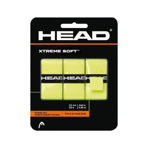 HEAD Unisex-Erwachsene Xtremesoft Griffband, gelb, Einheitsgröße , 3 Stück (1er Pack) von HEAD