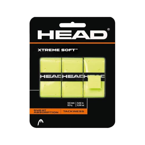 HEAD Unisex-Erwachsene Xtremesoft Griffband, gelb, Einheitsgröße , 3 Stück (1er Pack) von HEAD