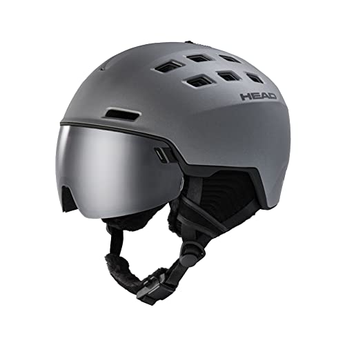 HEAD Skihelm Radar 5K Anthracite + Spare Lens Herren Ski Helmet Skihelme Snowboardhelm mit Visier Wintersport Schutzhelm Winter XL/XXL (56-59 cm) j21 von HEAD