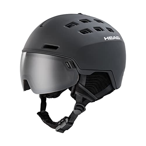HEAD Skihelm Radar 5K Black + Spare Lens Herren Ski Helmet Skihelme Snowboardhelm mit Visier Wintersport Schutzhelm Winter M/L (56-59 cm) j21 von HEAD