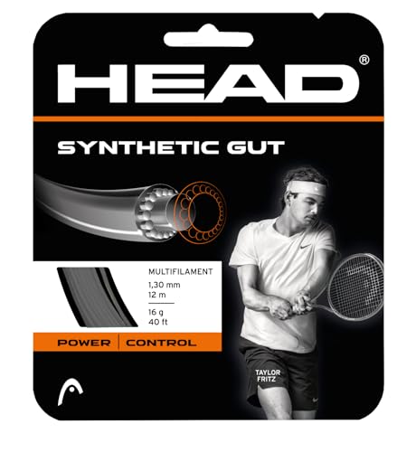 HEAD Unisex-Adult Synthetic Gut Tennis-Saite, Schwarz, 1.30 mm / 16 g von HEAD