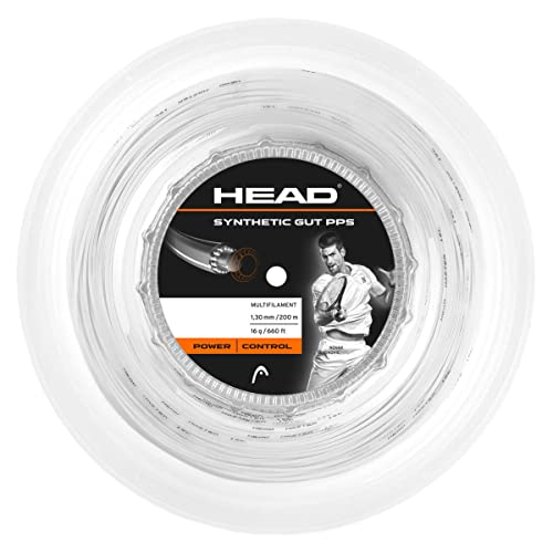 HEAD Synthetische Gut PPS Tennisschlägersaite 200 m Rolle, Unisex-Erwachsene, weiß, 17G von HEAD