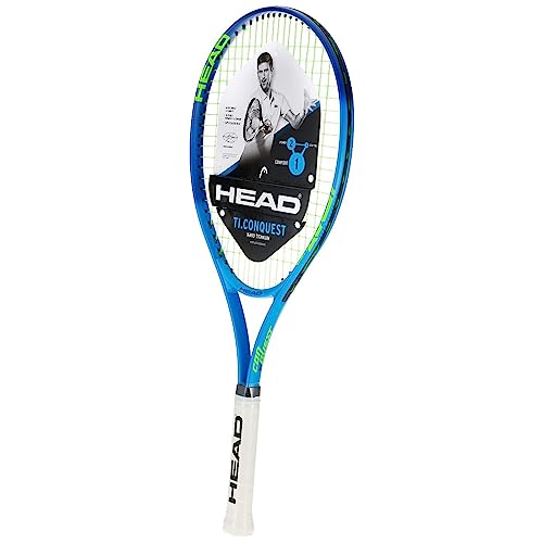 HEAD Ti. Conquest Tennisschläger – vorbespannter Kopf, leichte Balance, 68,6 cm Schläger – 11,4 cm Griff, Blau von HEAD