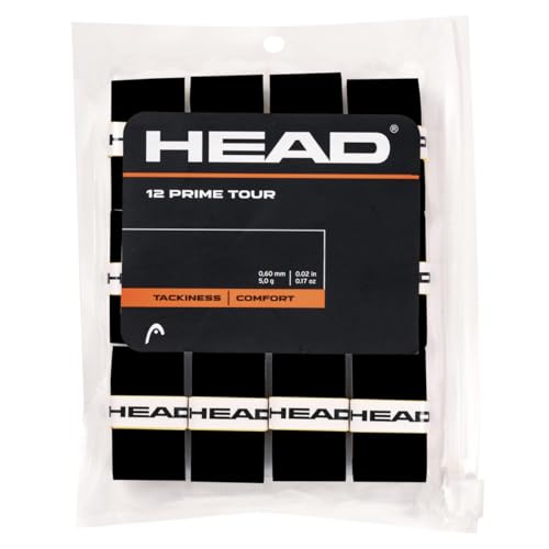 HEAD Unisex-Adult 12 Prime Tour Tennis Griffband, Schwarz, One Size von HEAD