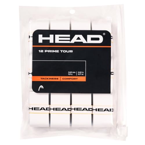 HEAD Unisex-Adult Prime Tour 12 pcs Pack Tennis Griffband, weiß, One Size von HEAD