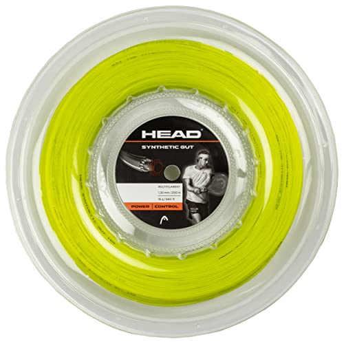 HEAD Unisex-Adult Synthetic Gut (200m Reel) Tennis-Saite, Gelb, 1.30 mm / 16 g von HEAD