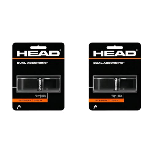 HEAD Unisex-Erwachsene Dual Absorbing Griffband, Black, Einheitsgröße (Packung mit 2) von HEAD