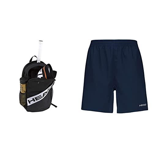 HEAD Unisex – Erwachsene Elite Backpack Tennistasche, schwarz/weiß, One Size & Herren Club Shorts M, darkblue, Medium von HEAD