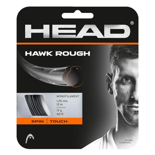HEAD Unisex – Erwachsene Hawk Rough Tennis-Saite, Anthracite, 16 von HEAD