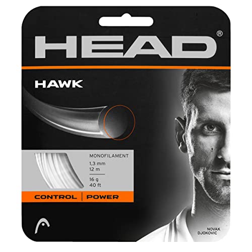 HEAD Unisex-Erwachsene Hawk Set Tennis-Saite, White, 16 von HEAD