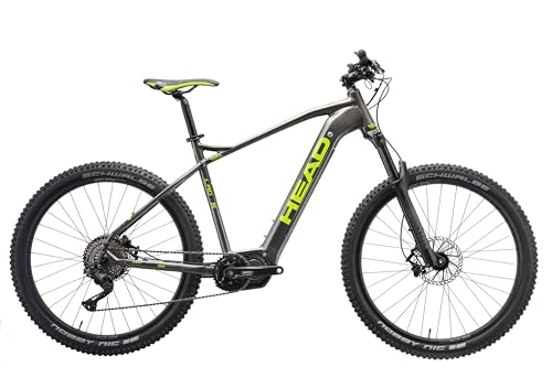 HEAD Unisex - Adult Lagos Ride Electric Mountain Bike, Grey Metallic/Green, 55 von HEAD