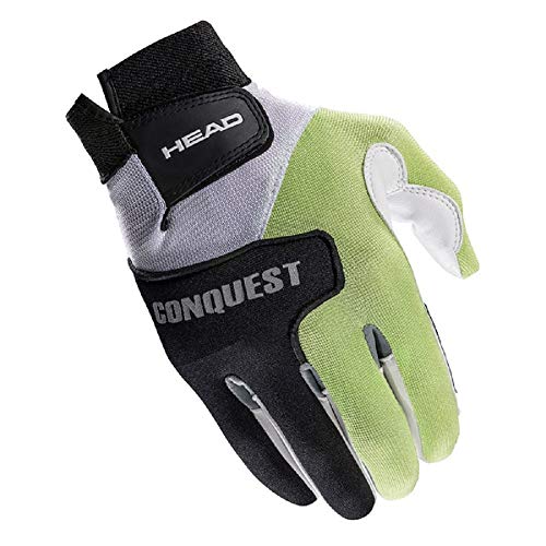 HEAD Unisex-Erwachsene Racquetball Glove Conquest Racketball Handschuh, Schwarz/Grün/Grau, Small von HEAD