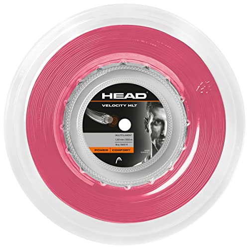 HEAD Unisex-Adult Velocity MLT Rolle Tennis-Saite, Pink, 1.30 mm / 16 g von HEAD
