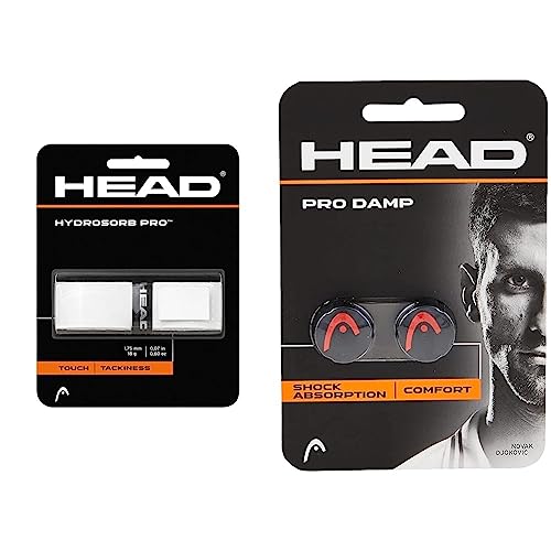 HEAD Unisex Hydrosorb™ Pro Griffband, Weiß, Einheitsgröße EU & Unisex-Erwachsene Pro Damp Tennis Dämpfer, Black, Einheitsgröße von HEAD