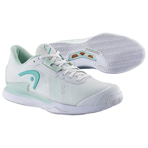 HEAD Women's Sprint Pro 3.5 Clay Women Tennisschuh, White/Aqua, 38 von HEAD