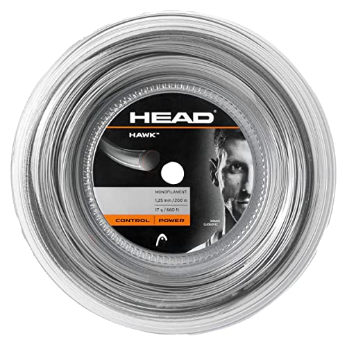 HEAD Unisex-Erwachsene Hawk Rolle 200 Tennis-Saite, Grey, 17 von HEAD