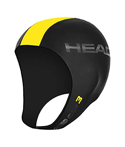 HEAD Neo Cap 455116 Badekappe, Unisex Erwachsene, Schwarz - Gelb, XL von HEAD