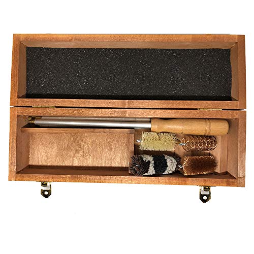 HEADSHOT Reinigungskoffer Kaliber 12, bestehend aus einem dreiteiligen Schläger aus Holz und einem Set aus Grateln aus Nylon, Kupfer und Wolle, Mischung, Einheitsgröße von HEADSHOT