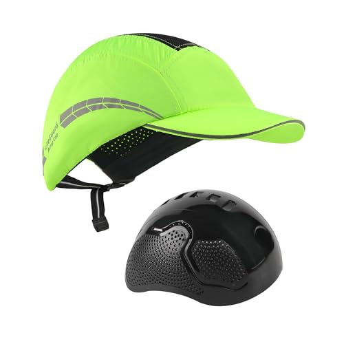 HEARMOR Lightweight Bump Cap with Reflective Stripes, Breathable Baseball Cap Style, Head Protection Hard Hat for Men Women,Lime von HEARMOR
