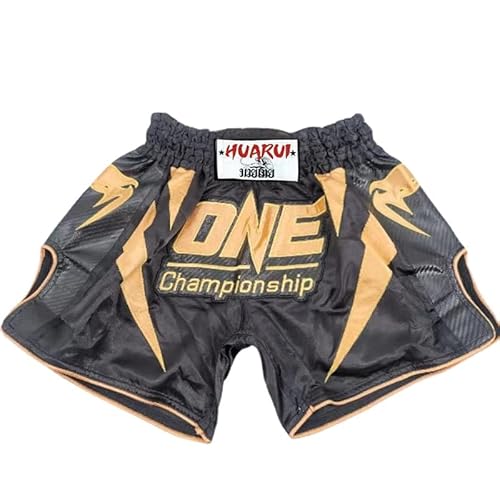 HEARTTOUCH Herren Muay Thai Fight Shorts - Premium Boxing Shorts Kurze Thaiboxhose Kickboxing Shorts für Thaiboxen, Kickbox, Boxing (Typ Q,L) von HEARTTOUCH