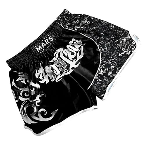 HEARTTOUCH Herren Premium Muay Thai Fight Shorts - Thaishorts Boxing Shorts Kurze Thaiboxhose Trainingshose für Thaiboxen Kickboxen Boxing S-4XL (08,XL) von HEARTTOUCH