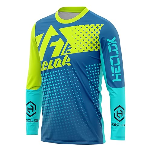 Herren Radtrikot Fahrradtrikot Langarm, Fahrradbekleidung Motocross Jersey Langarm MTB T-Shirt, Atmungsaktive Cycling Jersey,MTB T-Shirt Downhill Cycling Jersey Quick-Drying (XL,TYP-6) von HECLOK