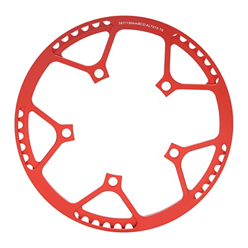 HEEPDD 58T Fahrradkettenblatt, 58T Fahrradkettenblatt, Komplett aus Eloxierter Aluminiumlegierung Zum Austausch (Rot) von HEEPDD
