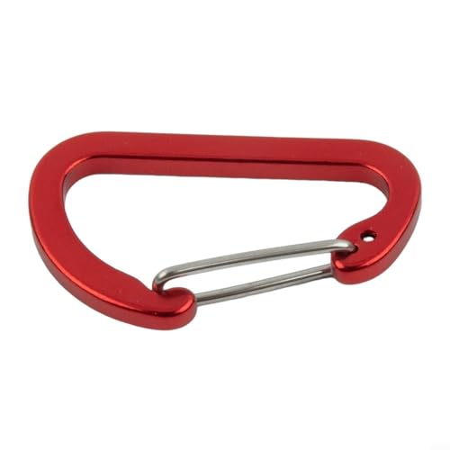HEIBTENY 1 Stück Karabiner Bergsteigen Schnalle Edelstahl Aluminiumlegierung Federschnalle Mini Spielzeug Hängeschnalle Wasserkocher Schnalle Rucksack Schnalle(Red) von HEIBTENY