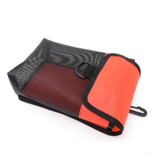 HEIBTENY Leichte Netztasche, praktische Drehschnalle, perfekt für Tauch- und Schnorchelausrüstung (B Rot) von HEIBTENY