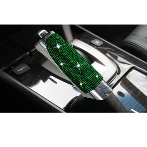 Auto-Diamant-Strass-Handbremse, ABS-Abdeckung, Handbremshülse, rutschfeste Auto-Feststellbremse, Auto-Innenzubehör (grün) Passend für die meisten Automodelle von HEJIAL