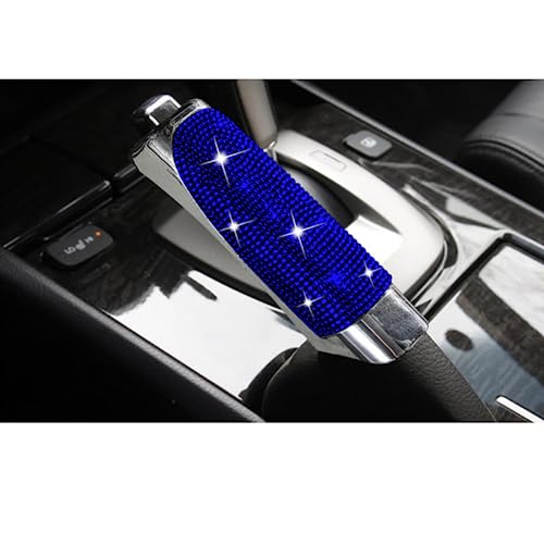 Auto-Handbremsschutz-Abdeckung, Styling, Diamant-Strass-Dekor, hochwertiges ABS, rutschfest, Bling, Autozubehör, Innenausstattung (blau) Passend für die meisten Automodelle von HEJIAL