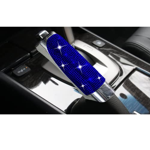 Diamant-Auto-Handbremsschutz-Abdeckung, Auto-Styling, Strass-Bling-Dekor, rutschfestes Innenzubehör (blau) Passend für die meisten Automodelle von HEJIAL