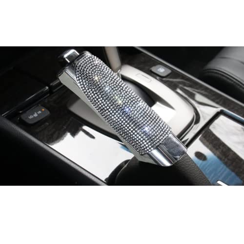Diamant-Auto-Handbremsschutz-Abdeckung, Auto-Styling, Strass-Bling-Dekor, rutschfestes Innenzubehör (weiß) Passend für die meisten Automodelle von HEJIAL