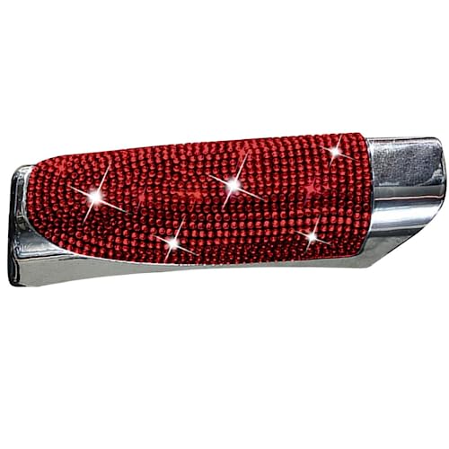 Handbremsen-Abdeckung, Handbremsen-Ärmel, luxuriöses Auto-Styling für Frauen, Kristall-Strass-Handbremsen-Ärmel (rot) Passend für die meisten Automodelle von HEJIAL