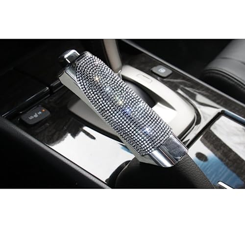 Handbremsen-Set, eingelegte Diamant-Auto-Handbremshülse, ABS-Abdeckung, rutschfeste Auto-Feststellbremse, Innenzubehör (weiß) Passend für die meisten Automodelle von HEJIAL