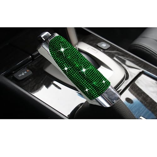 Handbremsen-Set, universal, eingelegte Diamant-Auto-Handbremshülse, ABS-Abdeckung, rutschfeste Auto-Feststellbremse, Innenzubehör (grün) Passend für die meisten Automodelle von HEJIAL