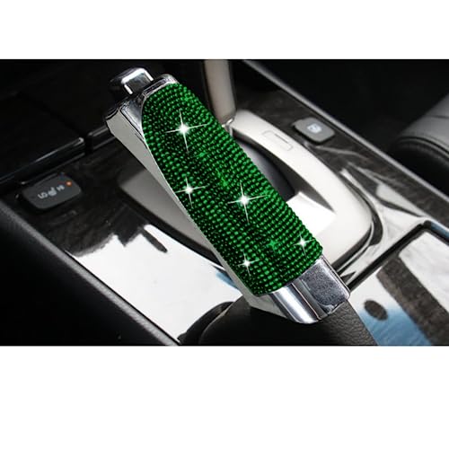 Handbremsen-Set, universal, eingelegte Diamant-Auto-Handbremshülse, ABS-Abdeckung, rutschfeste Auto-Feststellbremse, Innenzubehör (grün) Passend für die meisten Fahrzeugmodelle von HEJIAL