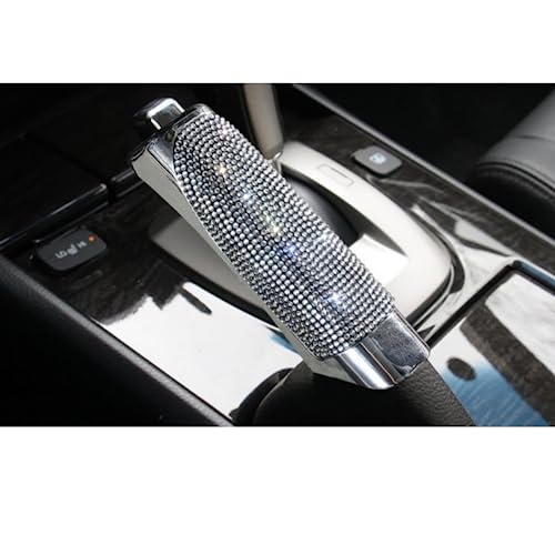 Handbremsen-Set, universal, eingelegte Diamant-Auto-Handbremshülse, ABS-Abdeckung, rutschfeste Auto-Feststellbremse, Innenzubehör (weiß) Passend für die meisten Fahrzeugmodelle von HEJIAL