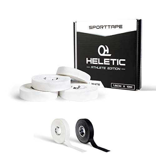 HELETIC Fingertape 4er Set Sporttape 1,5cm x 10m Athlete Edition - Tape mit extra starker Klebkraft, leicht abreißbar & wasserabweisend (weiß) von HELETIC