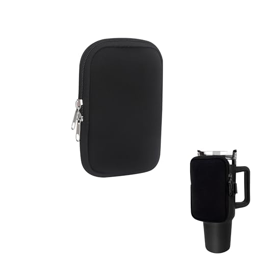 TUKEVA Workout Outdoor Tumbler Tasche Tumbler Pouch Mit Tasche Mobiler Wasserflaschengurt Wasserflaschen Tasche Verstellbare Umhängegurte Für Karten, Schlüssel,Mobiltelefone, Kopfhörer (Schwarz) von HEMAJI