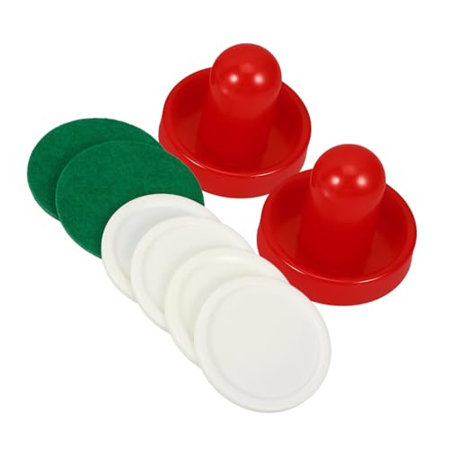 HEMOTON 1Satz Eishockey Pucks Set mit Schiebern und Weißen Pucks Zubehör für Tischhockeyspiele für Stundenlangen Spielspaß Familie von HEMOTON