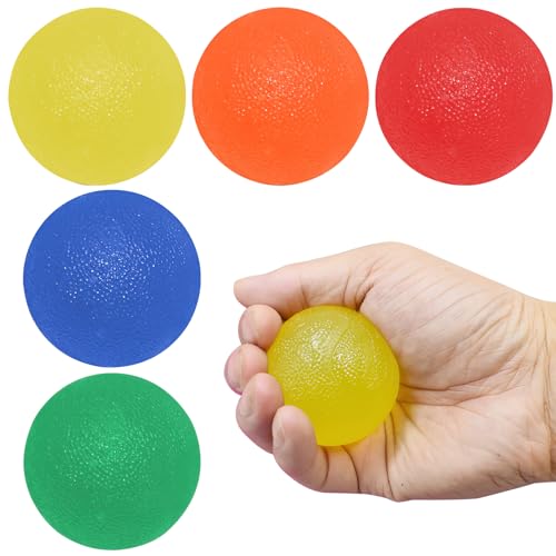 5 Stück Hand Therapie Bälle, Eiförmige Griffbälle, Anti Stress Ball, Stressball für Erwachsene Konzentrationsball, Anti Stress Bälle um die Stärke der Handfläche zu Verbessern von HENGBIRD